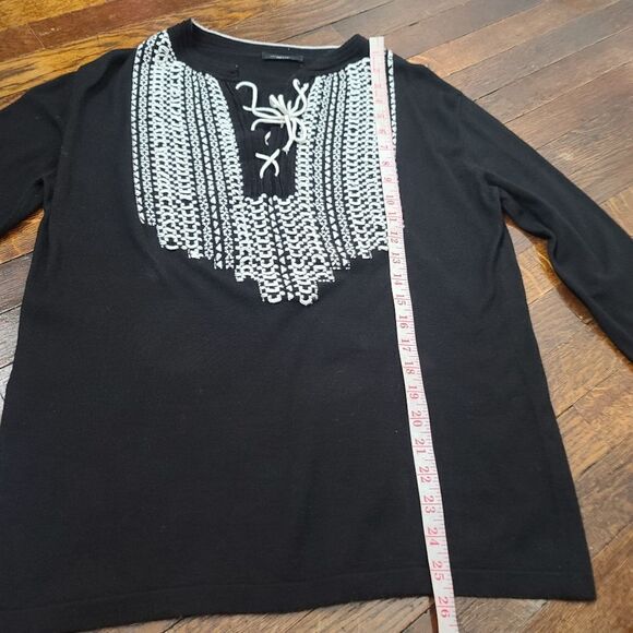 Roberto Collina Black Embroidered Boho Shirt Made in Italy - Picture 7 of 9